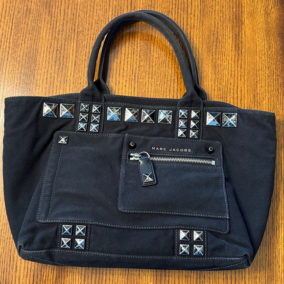 Marc Jacobs Black Denim Tote with Studs - Picture 3 of 10